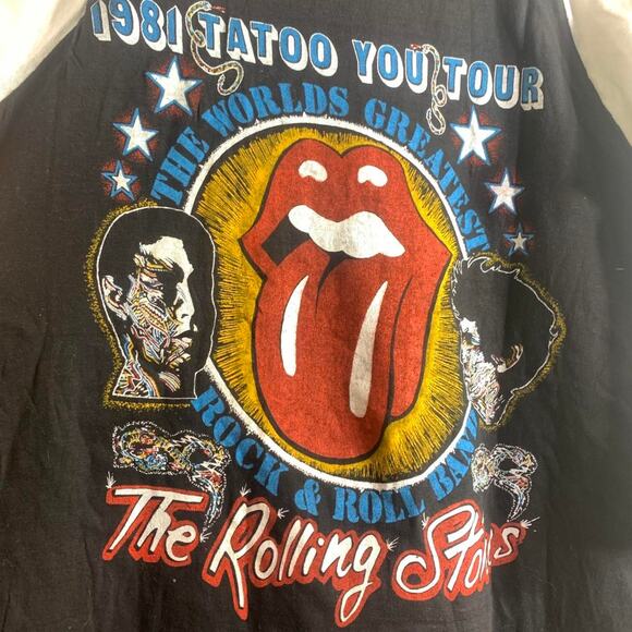 vintage 1981 ROLLING STONES Tattoo You Tour double sided 3/4 sleeve tee shirt XL - Picture 7 of 8